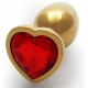Bijou anal Heart Gem S 6 x 2.6 cm Doré-Rouge 