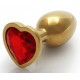 Bijou anal Heart Gem S 6 x 2.6 cm Doré-Rouge 