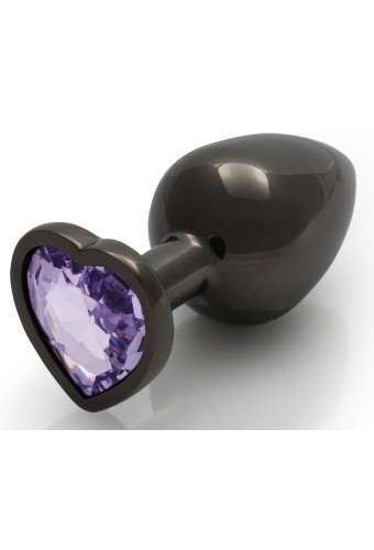 Bijou anal Heart Gem M 7 x 3.3cm Noir-Violet 