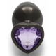 Bijou anal Heart Gem M 7 x 3.3cm Noir-Violet 
