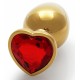 Bijou anal Heart Gem M 7 x 3.3cm Doré-Rouge 