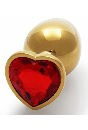 Bijou anal Heart Gem M 7 x 3.3cm Doré-Rouge 
