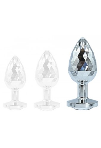 Plug Bijou IKONIK DIAMOND L 8 x 4 cm Argent 