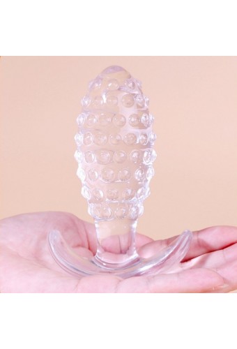 Plug Transparent Dotted Pine XL 10.5 x 4cm 