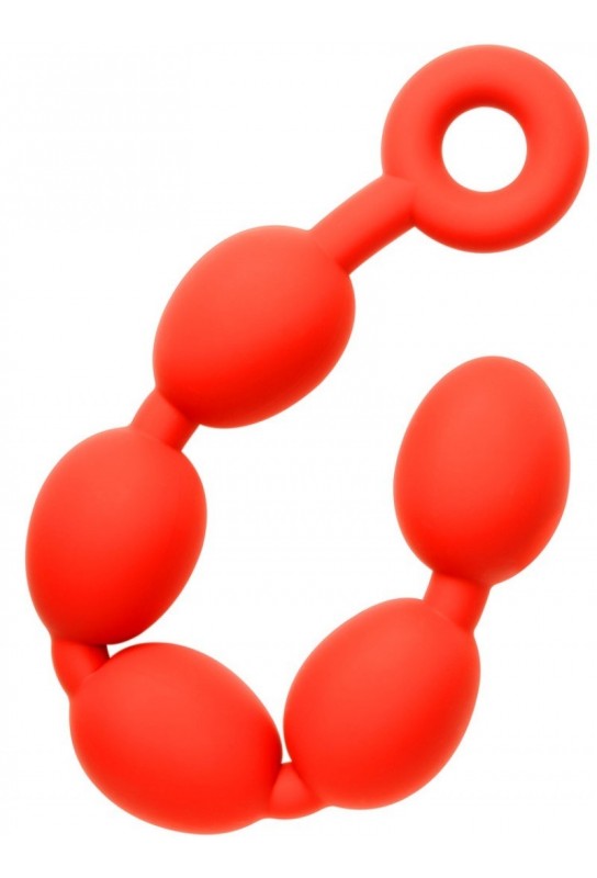 Boules anales en silicone STRETCH EGGS L 47 x 6 cm Rouges 