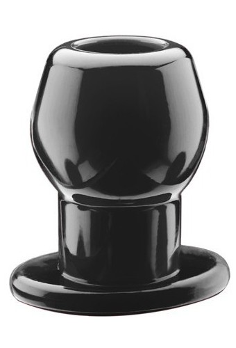 Ass Tunnel Plug Silicone Noir Large 7.6 x 6.2 cm 