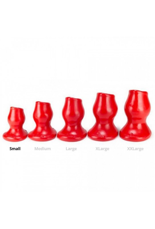 Plug Tunnel Pig-Hole rouge Small - 7 x 4.5 cm 