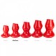 Plug Tunnel Pig-Hole rouge Medium - 8 x 5.5 cm 