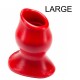 Plug Tunnel Pig-Hole rouge Large - 9 x 7 cm 