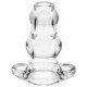 Double Tunnel Plug Extra-Large 14 x 7.8 cm Transparent 
