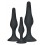 Lot de 3 plugs silicone Curvy Noirs