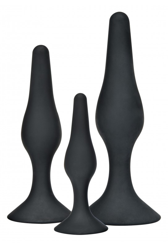 Lot de 3 plugs silicone Curvy Noirs 