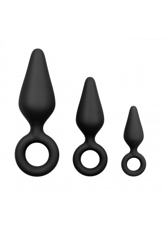 Lot de 3 plugs Pointy 10 x 4.5 cm Noir 