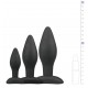 Kit de 3 plugs silicone Rocket Noirs 