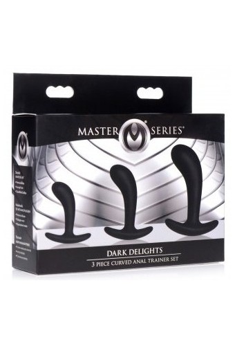 Pack de 3 plugs Trainer Silicone Dark Delights Noirs 