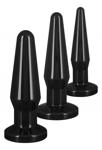Lot de 3 plugs Best Butt Noirs 