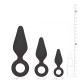 Lot de 3 plugs Pointy 10 x 4.5 cm Noir 