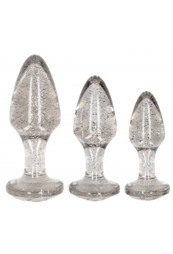 Lot de 3 plugs Glitter Argentés 