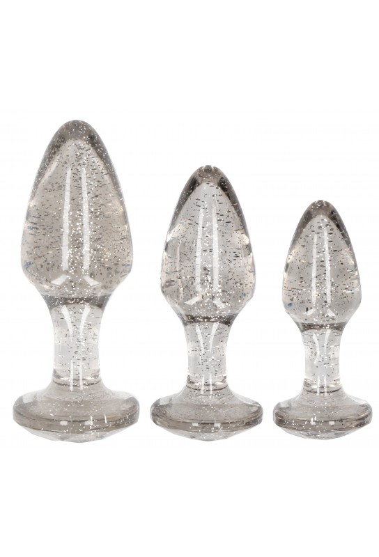 Lot de 3 plugs Glitter Argentés 