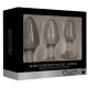 Lot de 3 plugs Glitter Argentés 