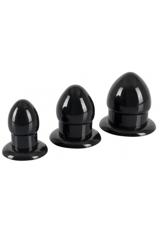 Pack de 3 Plugs Mini fat noirs 
