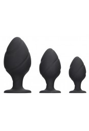 Lot de 3 plugs Swirled Silicone