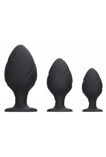 Lot de 3 plugs Swirled Silicone 