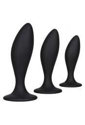 Lot de 3 plugs en silicone Curve Kit Noirs