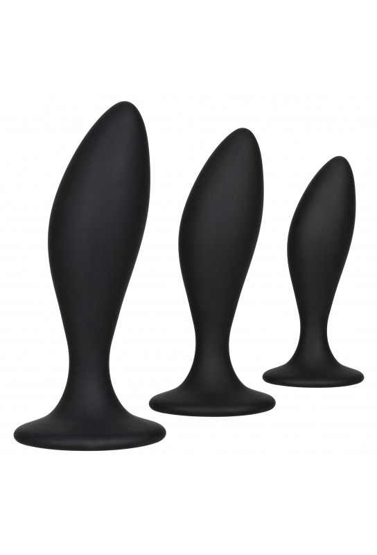 Lot de 3 plugs en silicone Curve Kit Noirs 