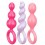 Kit 3 Plugs Silicone Booty Call Satisfyer 9.5 x 2.5cm Roses