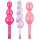 Kit 3 Plugs Silicone Booty Call Satisfyer 9.5 x 2.5cm Roses 