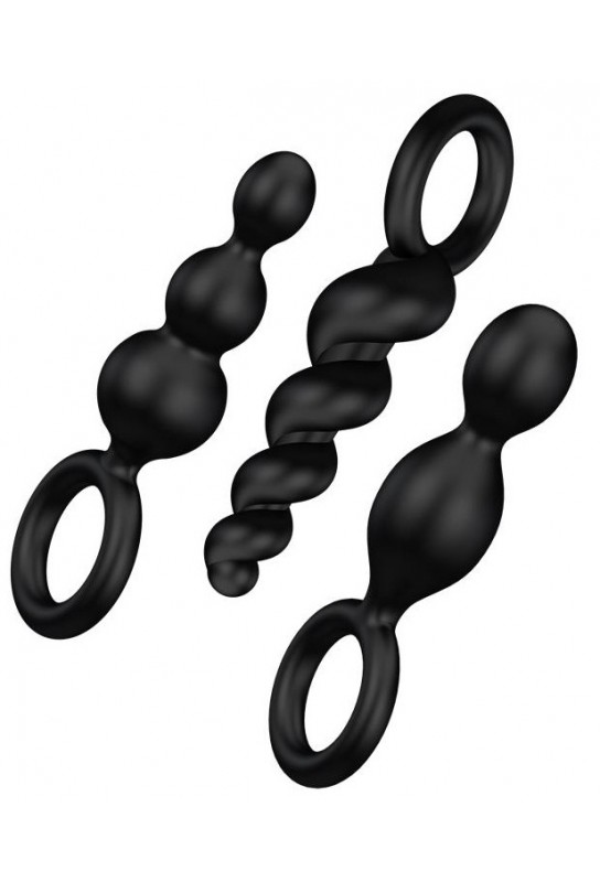 Kit de 3 plugs Silicone Booty Call Satisfyer 9.5 x 2.5cm 