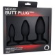 Lot de 3 plugs Silicone Trio Nexus Noirs 