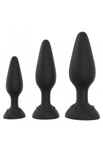 Kit de 3 Plugs Rolarose 11 x 4.1cm Noir 