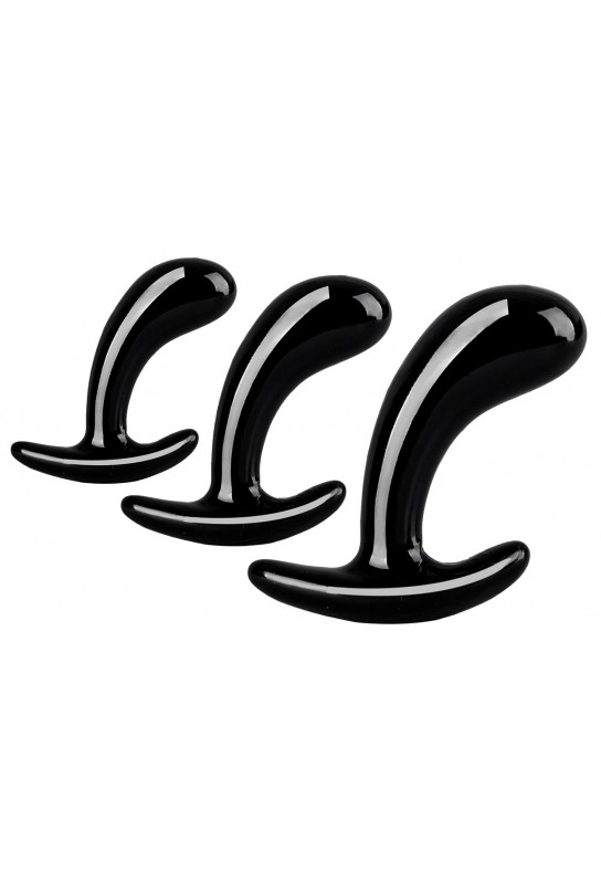 Kit de 3 Plugs Curved Three 11 x 3.5cm Noir 