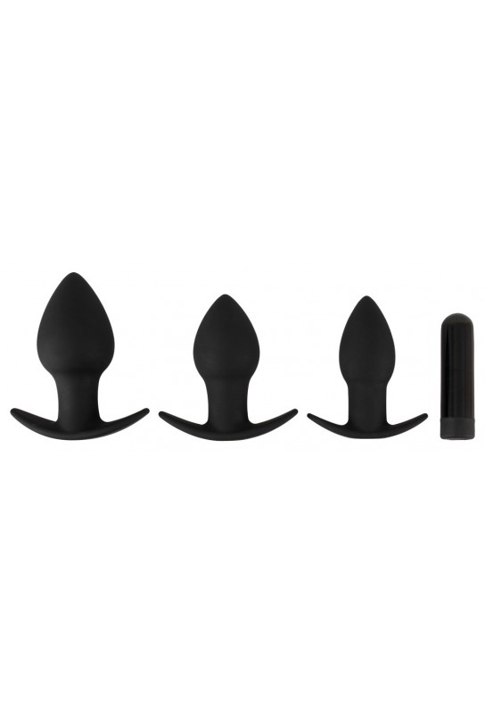 Lot de 3 plugs vibrants Silibutt Noirs 