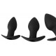 Lot de 3 plugs vibrants Silibutt Noirs 