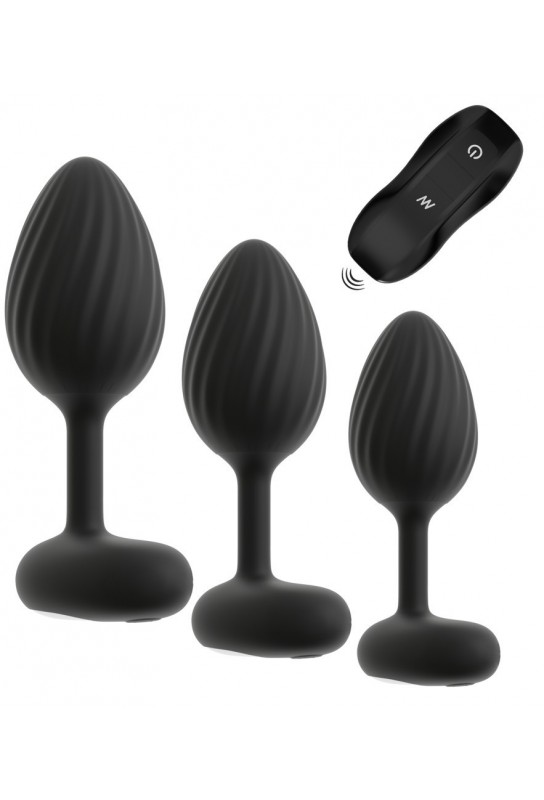 Lot de 3 Plugs vibrants Vrillass Noirs 10 Vibrations 