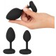Lot de 3 Plugs vibrants Vrillass Noirs 10 Vibrations 