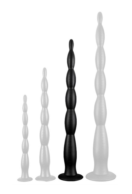 Gode long Scale Beads L 50 x 5cm Noir 