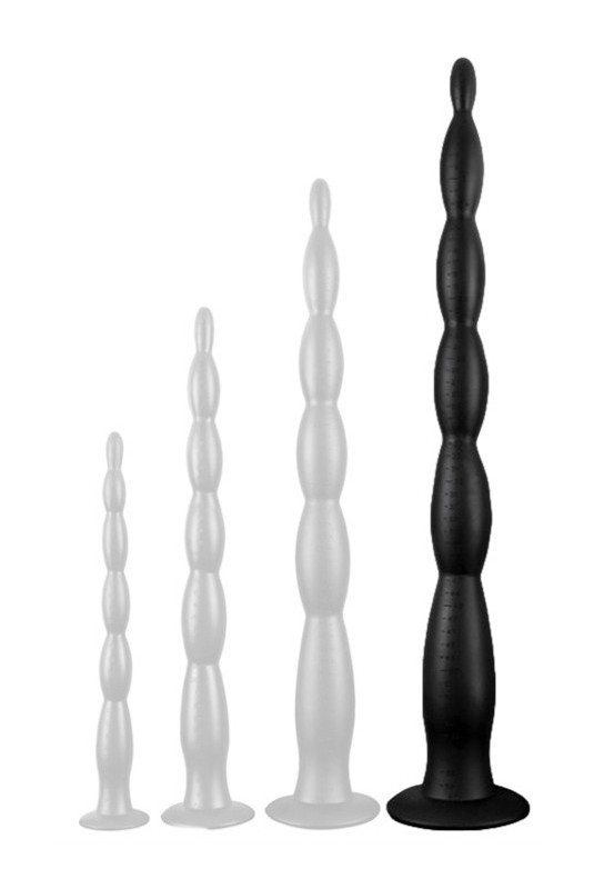 Gode long Scale Beads XL 60 x 6cm Noir 