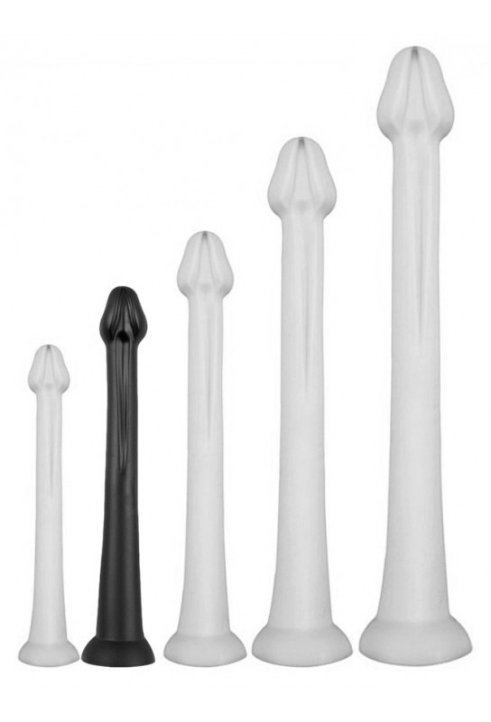 Gode long Whale Dildo M 40 x 5.5cm - Pointe 4.6cm Noir 