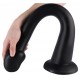 Gode long Whale Dildo XXL 55 x 7.5cm - Pointe 6.3cm Noir 