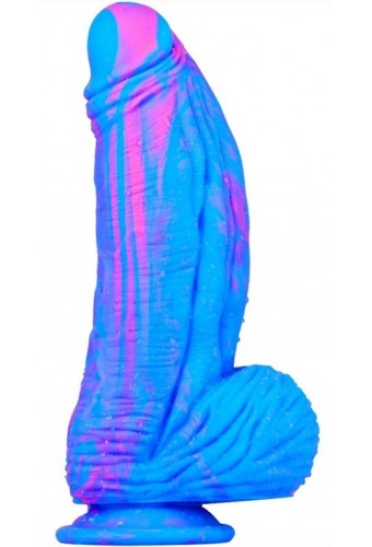 Gode Silicone Fat Dick 18 x 6.5cm Bleu-Rose 