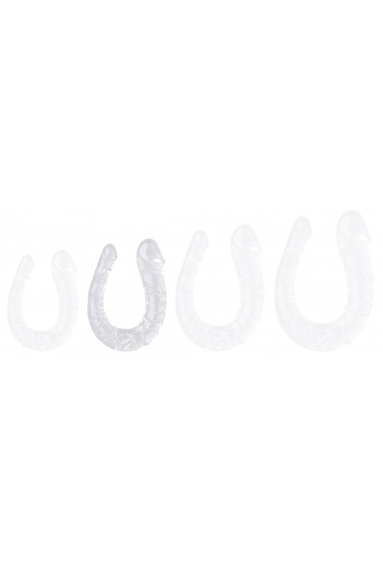 Double Gode transparent U Jelly M 15 x 4cm 