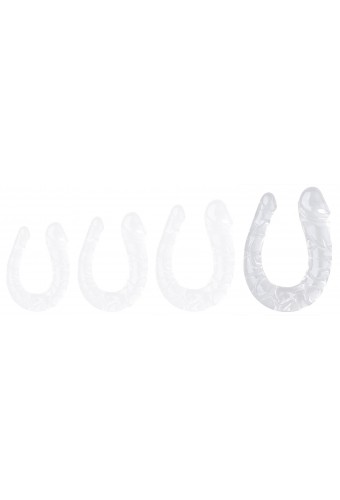 Double Gode Transparent U Jelly XL 19 x 5cm 