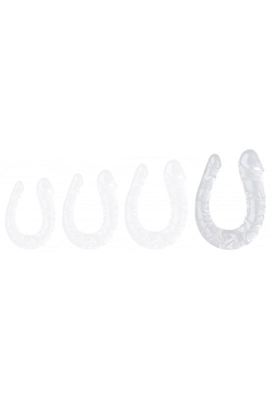 Double Gode Transparent U Jelly XL 19 x 5cm 