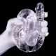 Double Gode Transparent U Jelly XL 19 x 5cm 