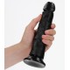 Gode Ventouse Curved RealRock 20 x 4.6cm Noir 