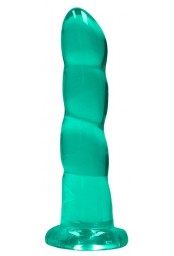 Gode Twist Crystal RealRock 16 x 4cm Vert
